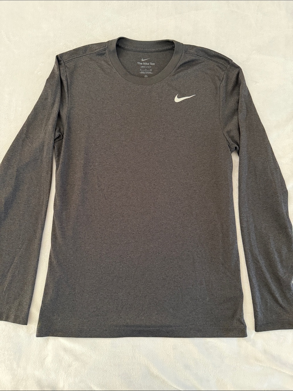 Nike Men’s Long-Sleeve Performance Tee - Dark Gray- Small
